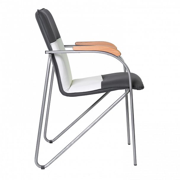 Стул Самба, серый/белый, каркас - серебро - Вид 6