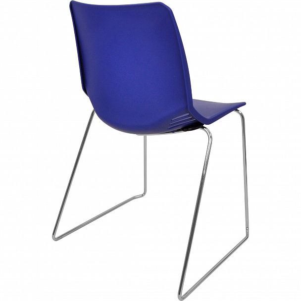 Стул Race (пруток) каркас Хром, синий, стопируемый - Вид 3