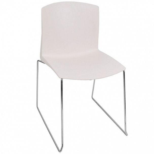 Стул Pull (пруток) каркас Хром, белый, стопируемый - Вид 1