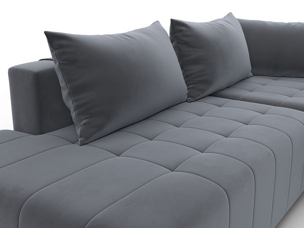 Диван угловой Лига-103 НПБ угол правый Велюр серый - Вид 4