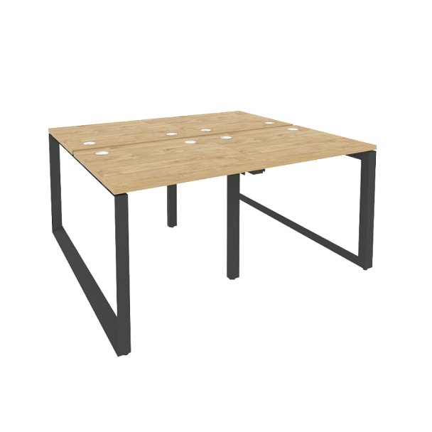 Onix Рабочая станция на О-образном м/к O.MO-D.RS-4.0.7 Тиквуд светлый/Антрацит металл 1560*1475*750 - Вид 1