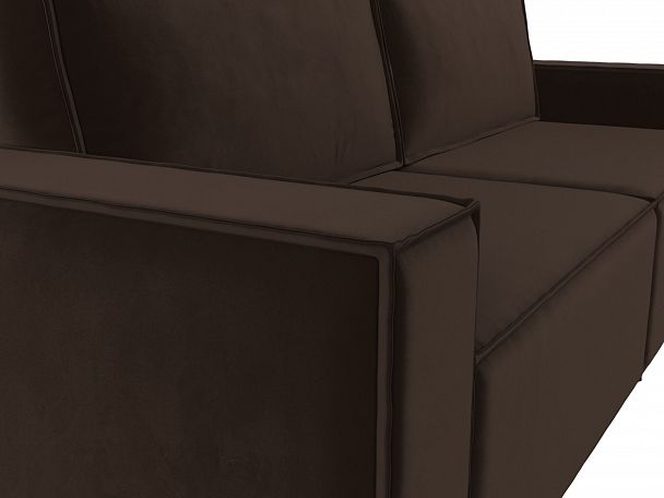 Диван прямой Куба (полностью микровельвет коричневый) - Вид 4