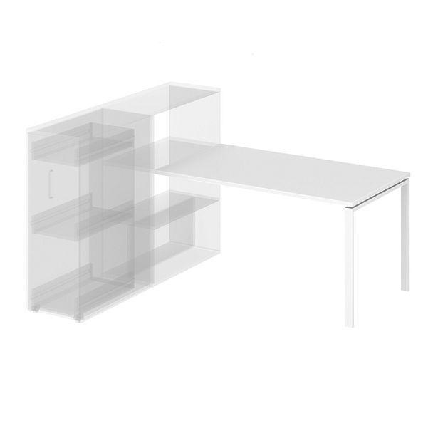 Стол приставной на металлокаркасе "Тандем-А"  ПК-ТНА-СТП135Х80-В2-1051 белый - Вид 1