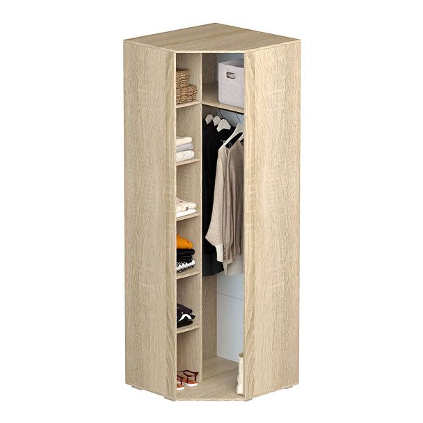 "Белладжио" Шкаф угловой ШК-01 (751х2176х751) сонома/белый - Вид 2