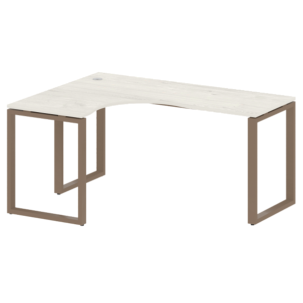 Metal System Стол криволинейный левый на О-образном м/к БО.СА-4 (L) Дуб наварра/Мокко металл 1600*1200*750 - Вид 1