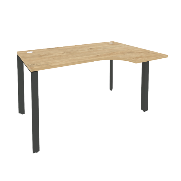 Onix Стол эргономичный правый на П-образном м/к O.MP-SA-2 (R) Тиквуд светлый/Антрацит металл 1380*980*750 (720/460) - Вид 1