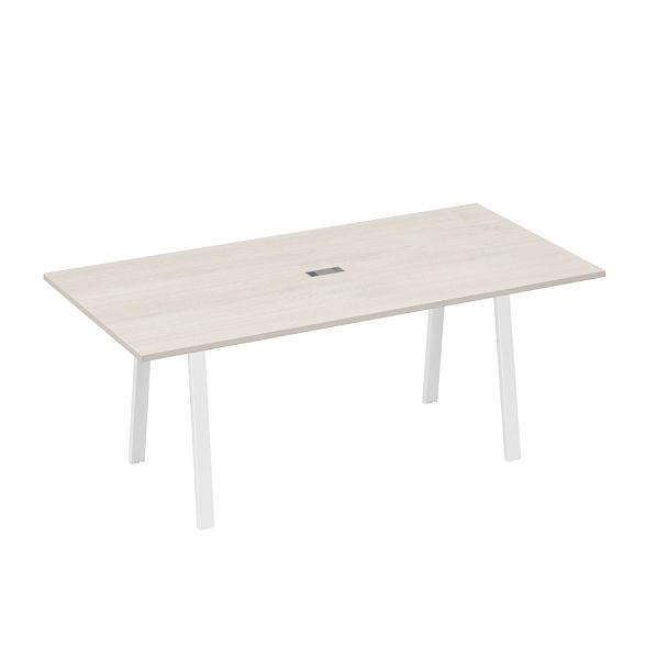 Стол 200 переговорный на металлокаркасе TRE A4 А4 Б3 123 БП дуб / металлокаркас белый - Вид 1