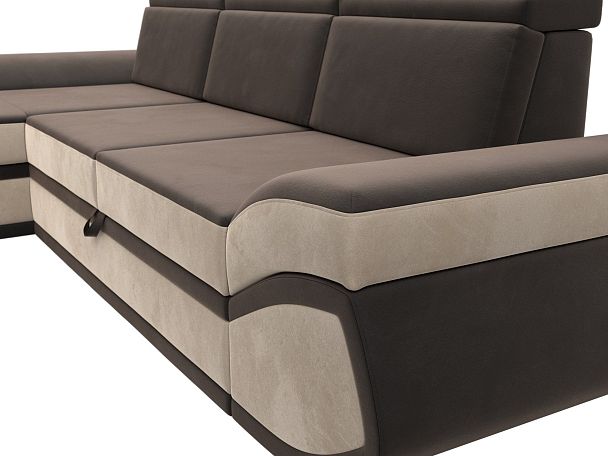 Диван угловой Лига-032 левый угол Велюр коричневый - Вид 4