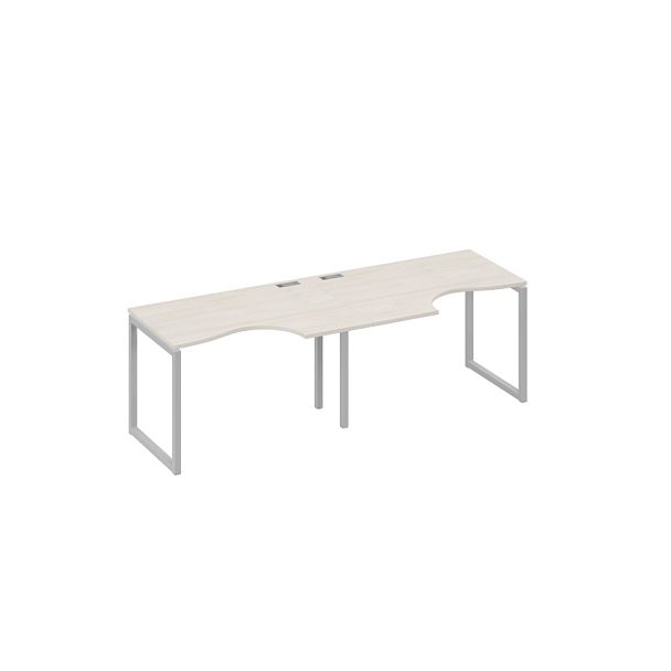 Рабочая станция столы Классика каркас QUATTRO (2х120) A4 А4 Б4 041-2 БП дуб / металлокаркас серый - Вид 1