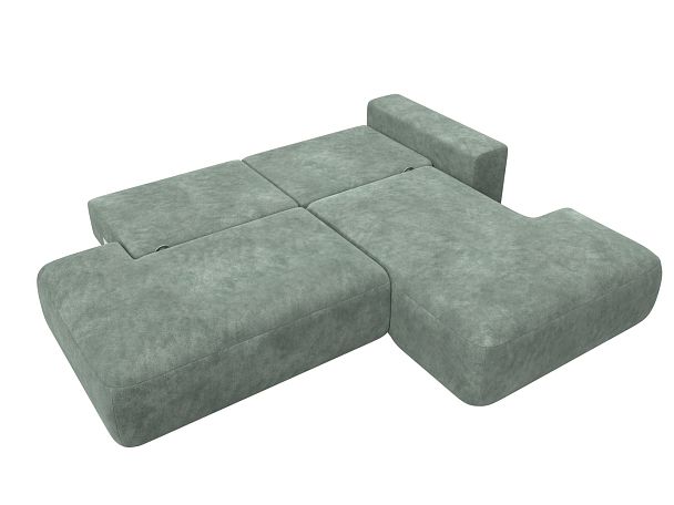 Диван угловой Лига-036 НПБ Модерн правый угол Велюр зеленый - Вид 9