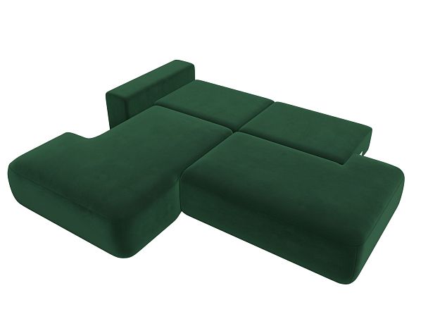 Диван угловой Лига-036 Модерн левый угол Велюр зеленый - Вид 5