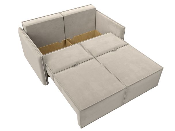 Диван прямой Либерти мини Микровельвет бежевый - Вид 8