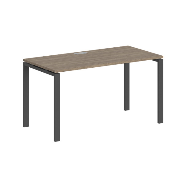 Стол Sigma 1600х700х750 / профиль: 60х30 антрацит; столешница: дуб темный - Вид 1
