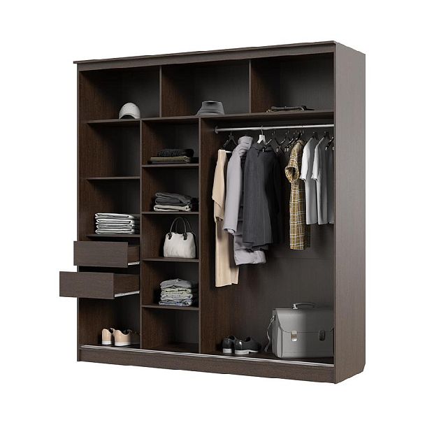 Шкаф-купе Олимп 1 (2000*2200*650) венге/венге - Вид 2