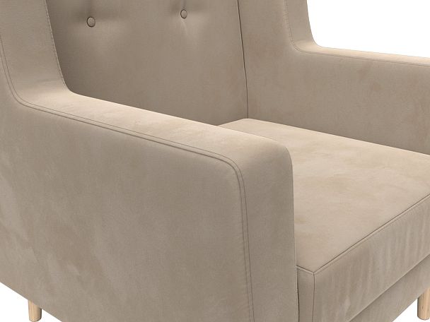 Кресло Брайтон (полностью велюр бежевый) - Вид 4