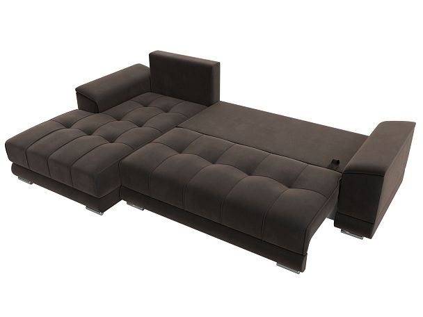 Угловой диван НордСтар левый угол Велюр коричневый - Вид 8