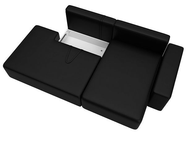 Диван угловой Лига-079 угол правый Экокожа черный - Вид 7