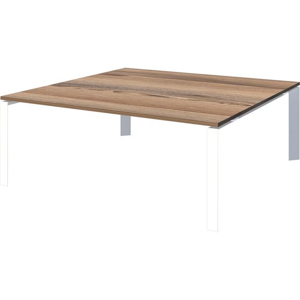 Стол переговорный на металлокаркасе НТМП.П.120.11 Дуб сафари/Белый 1200x1100x750 Аргентум-МП - Вид 1