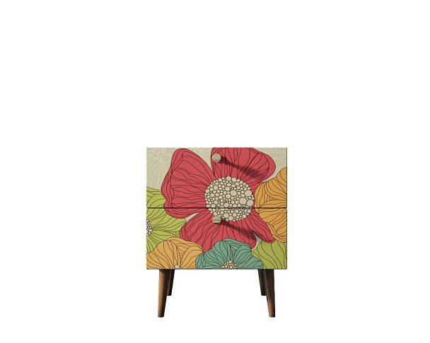 Тумбочка Berber с двумя ящиками 5 принт арт BB03/Print_05, разноцветная - Вид 1