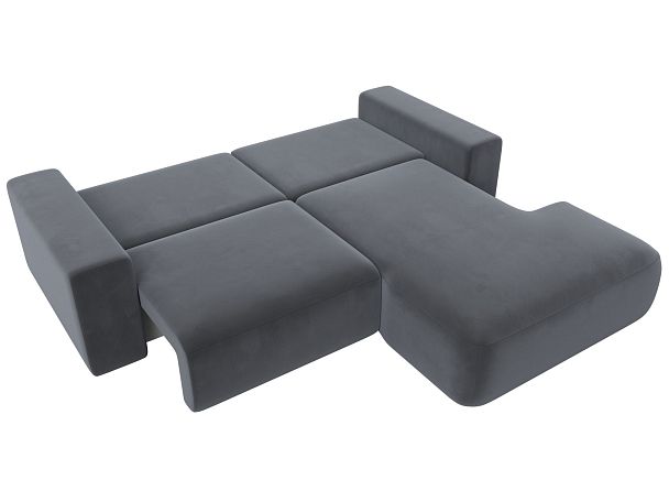 Диван угловой Лига-036 Классик правый угол Велюр серый - Вид 8