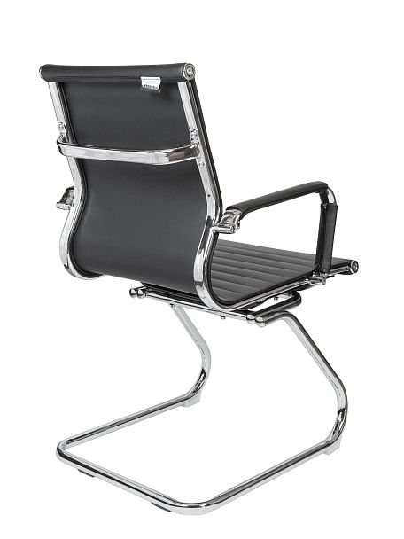 Кресло офисное / Техно CF / черная экокожа / хром - Вид 4