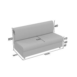 (kle3-d3bp) Диванная секция Клерк 3 тройная без подлокотников - Фото предпросмотра