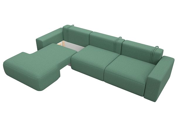 Диван угловой Лига-036 НПБ Классик Лонг левый угол Рогожка зеленый - Вид 7