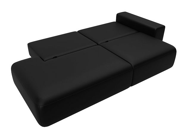 Диван прямой Лига-036 НПБ Модерн подлокотник справа Экокожа черный - Вид 9