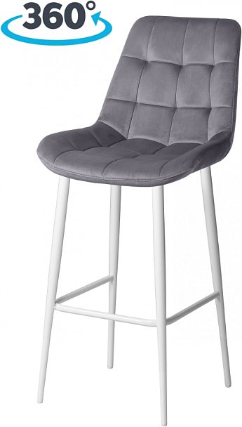 Комплект барных поворотных стульев Эйден, темно-серый H-15/белый, 4 шт. - Вид 1