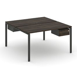 Concept Рабочая станция 2 сторонняя с подвесными тумбами на 2 места CN.DRS-110 W Дуб Мали/Антрацит/Металл Антрацит 1180*1480*750 - Фото предпросмотра