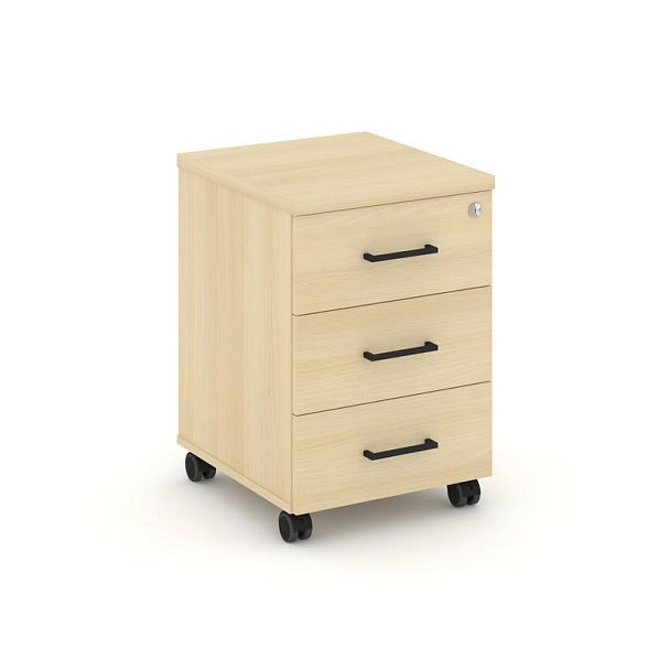 Стайл Проджект Тумба мобильная 3 ящ. Стандартные колеса SN.TM-002 Акация Лорка/Черный Ручки 416*460* - Вид 1