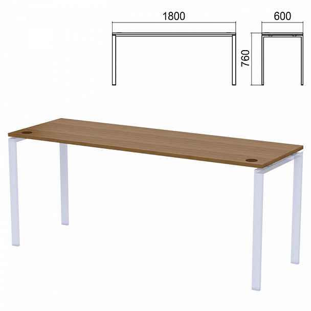 Столешница стола на металлокаркасе "Арго", 1800х600х760 мм, орех - Вид 1