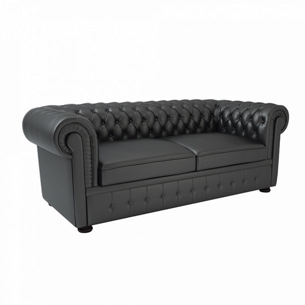 Диван двухместный Chesterton 176x90x80 чёрный - Вид 1