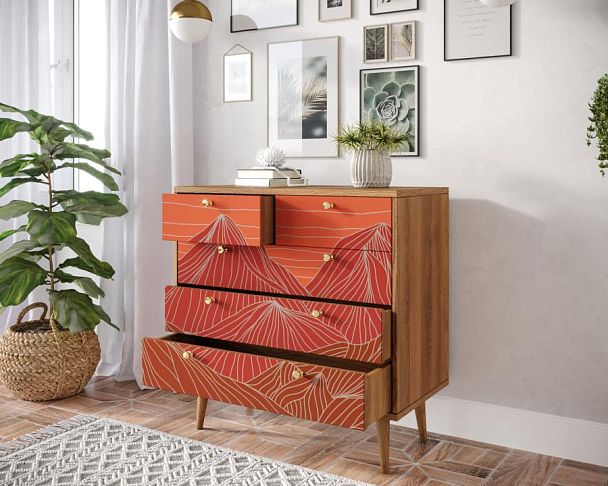 Комод Berber пять ящиков 49 принт арт BB36/Print_49 - Вид 2
