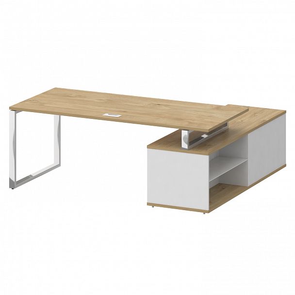 Стол с опорной греденцией "Shift" SK.SRG-200 тиквуд светлый/белый бриллиант - Вид 4