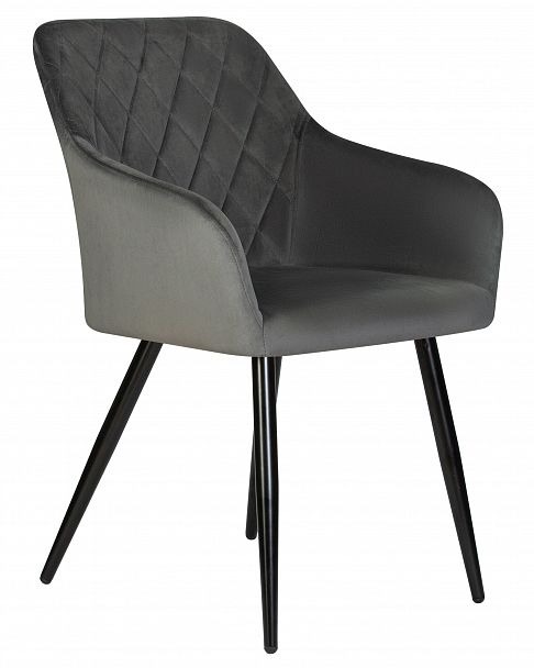 Стул обеденный DOBRIN ROBERT (черные матовые ножки, велюр V108-92 Антрацит) - Вид 2