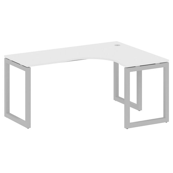 Metal System Quattro Стол криволинейный правый на О-образном м/к 50БО.СА-4 (R) Белый/Серый металл 1600*1200*750 - Вид 1