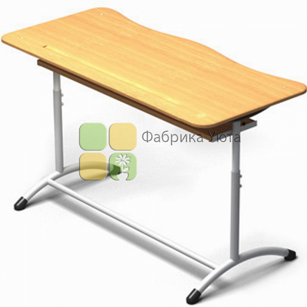 Парта двухместная ЭКСТРА (Р) с полкой рег. без наклона (1-3 гр) - Вид 1