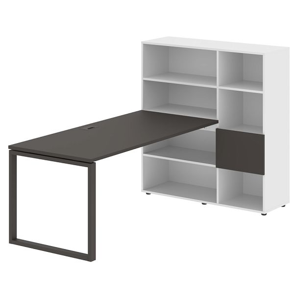 Стол-стеллаж EQRST 1217 Мокко/Мокко/Белый 2190х1250х1355 EDIS - Вид 1