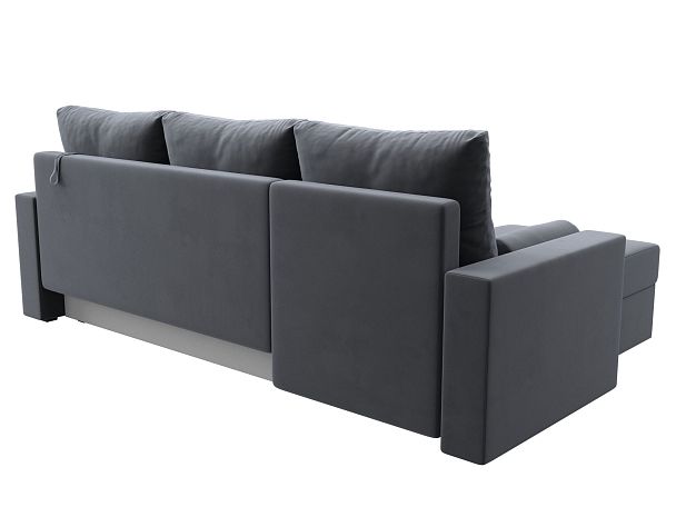 Диван угловой Верона Лайт угол левый (полностью велюр серый) - Вид 6