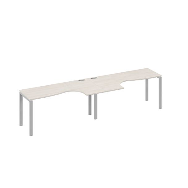Рабочая станция столы Классика каркас UNO (2х160) A4 А4 Б1 035-2 БП дуб / металлокаркас серый - Вид 1