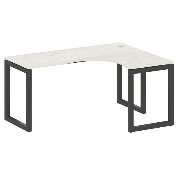 Metal System Quattro Стол криволинейный правый на О-образном м/к 50БО.СА-4 (R) Дуб наварра/Антрацит металл 1600*1200*750 - Вид 1