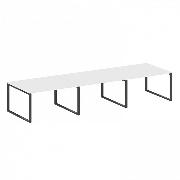 Стол для переговоров "Metal System" БО.ПРГ-3.3 белый/антрацит - Вид 1