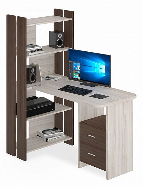 Стол компьютерный Домино Lite СТЛ-ОВ+С100Р Карамель/Шамони - Вид 1