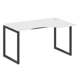 Metal System Quattro Стол криволинейный правый на О-образном м/к 40БО.СА-2 (R) Белый/Антрацит металл 1400*900*750 - Фото предпросмотра