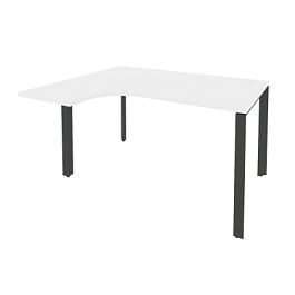 Onix Стол эргономичный левый на П-образном м/к O.MP-SA-3 (L) Белый бриллиант/Антрацит металл 1380*1180*750 (800/460) - Фото предпросмотра
