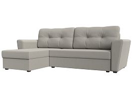 Диван угловой Амстердам Лайт левый угол Рогожка бежевый - Фото предпросмотра