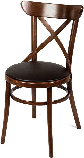 Комплект венских деревянных стульев Виен светлый орех/коричневая экокожа, 4 шт. - Вид 1