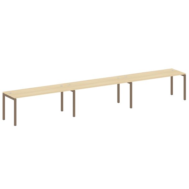 Metal System Quattro Р. ст. на 3 раб. места на П-образном м/к 50БП.СМ-3.5 Акация/Мокко металл 5400*720*750 - Вид 1