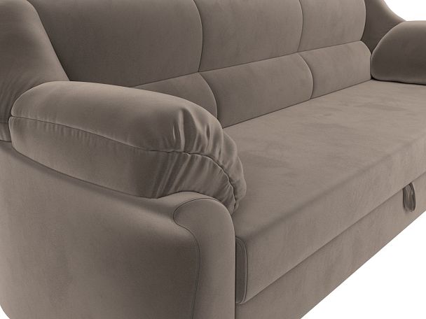 Диван прямой Карнелла (полностью велюр коричневый) - Вид 4